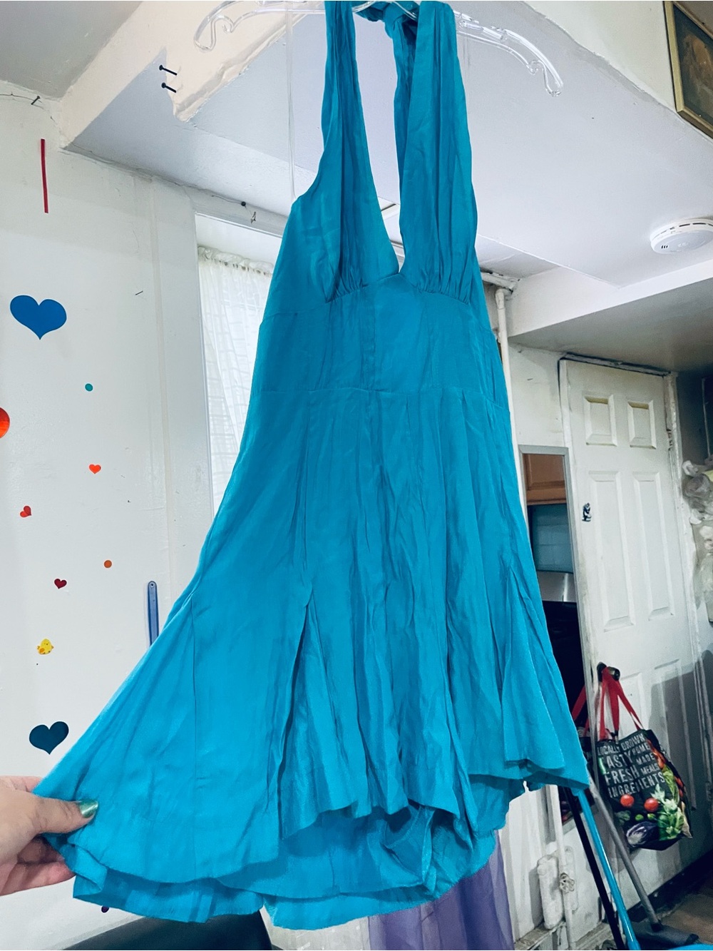 Turquoise Halter Summer Dress